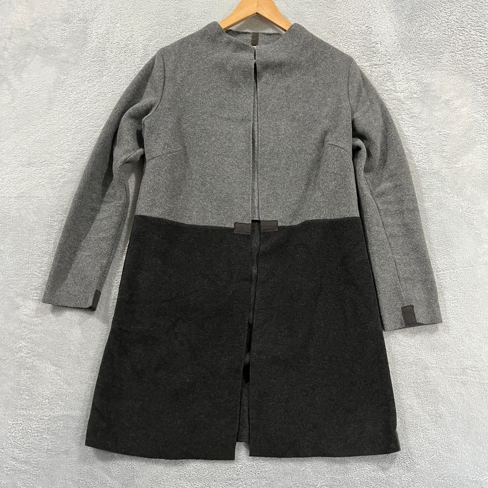 HENRIETTE STEFFENSEN Cardigan Womens XS Gray Soft‎ Fleece Minimalist Open Front